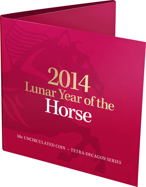 2014 50c Tetra Decagon Year of The Horse Uncirculated Coin