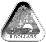 2014 $5 Lest We Forget Silver Triangular Proof Coin