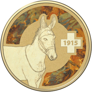 2015 $1 Unlikely Heroes Murphy The Donkey Coloured Uncirculated Coin