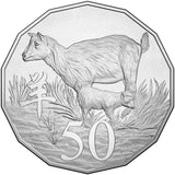 2015 50c Tetra Decagon Year of The Goat Uncirculated Coin
