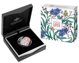 2015 $5 Eternal Love 1oz Silver Coloured Heart Shaped Proof Coin