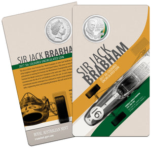 2017 50c Sir Jack Brabham F1 World Champion Uncirculated Coin