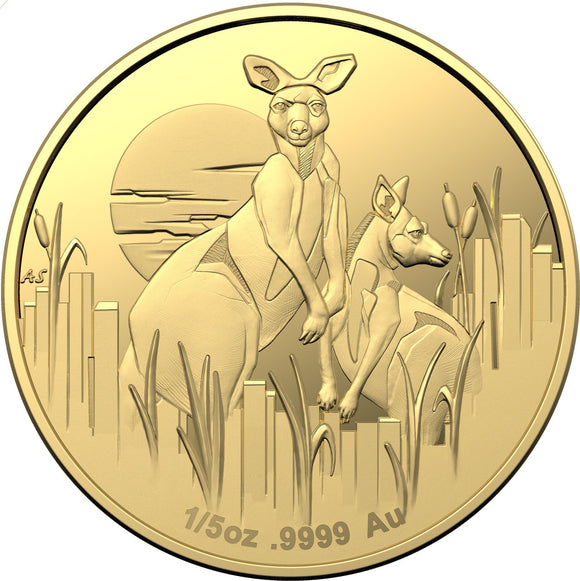 2020 Kangaroos at Dawn 1/5oz Gold Proof Coin