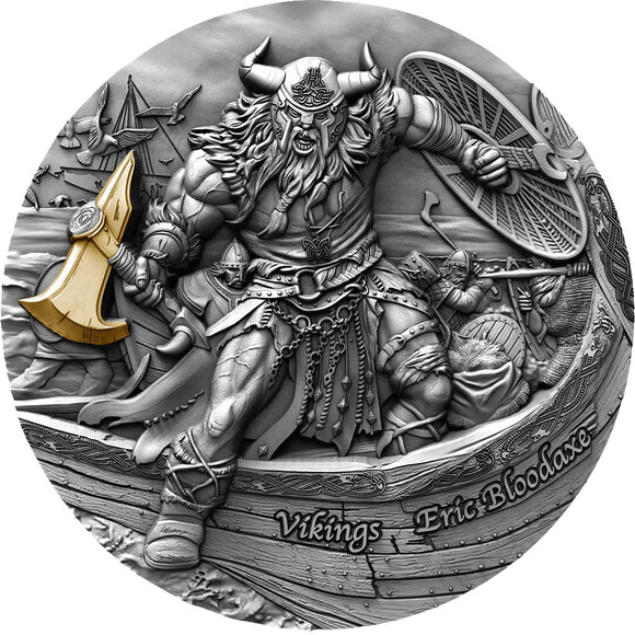 2020 Vikings Series - Eric Bloodaxe 2oz Silver High Relief Coin