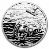 2023 Palau 1 oz Silver $5 Split Views: Hippo Ultra High Relief Coin