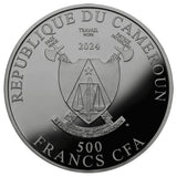 2024 Cameroon Lunar Year of the Dragon 14.14g Silver Ruthenium Black Proof Coin