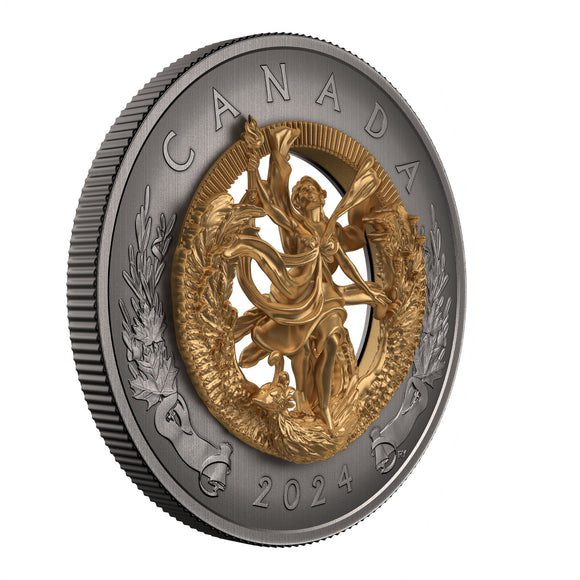 2024 Canada $50 Fine Silver Coin - Allegory of Freedom