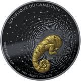 2025 Cameroon Herpeton Chameleon 1oz Silver Ruthenium Gilded Proof Coin
