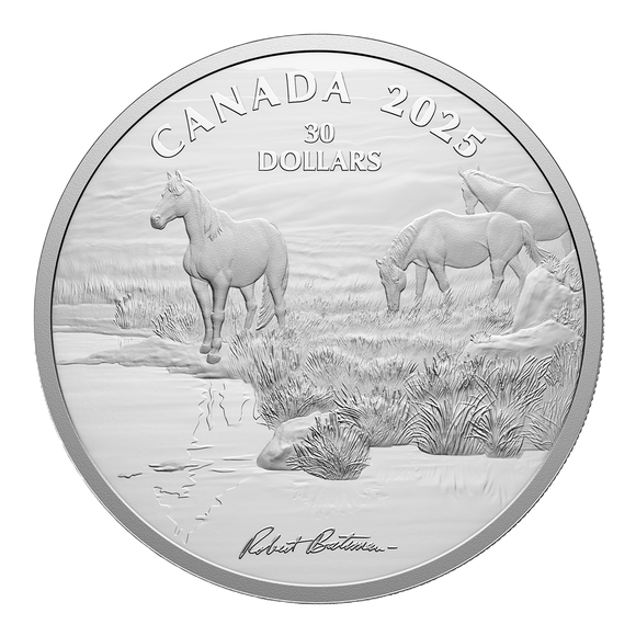 2025 $30 Fine Silver Coin - Mustang Country by Robert Bateman
