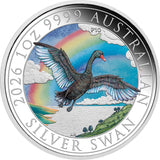 2026 Australian Swan 1oz Silver Coloured Coin - Perth Money Expo ANDA Show Special