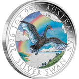 2026 Australian Swan 1oz Silver Coloured Coin - Perth Money Expo ANDA Show Special