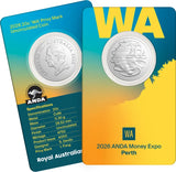 2026 20c 'WA' Privy-Mark Perth ANDA Money Expo Coin in Card