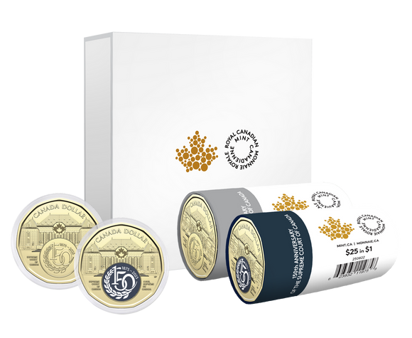 2025 $1 Special Wrap Roll Box Set - 150th Anniversary of the Supreme Court of Canada