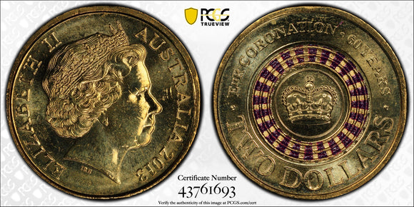 2013 Coronation Purple $2 MS66