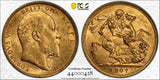 1907 Melbourne Mint Gold Sovereign PCGS MS62