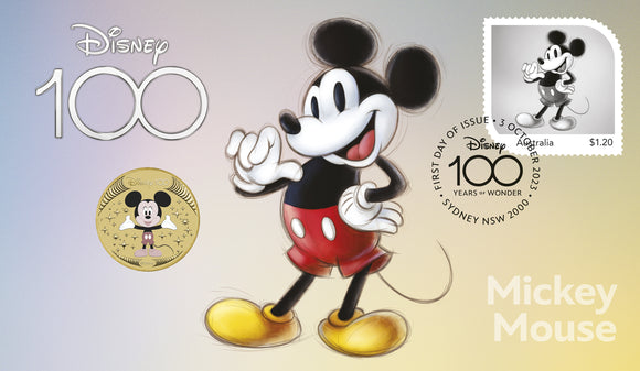 2023 Disney 100 - Mickey Mouse Perth Mint Stamp & Coin PNC