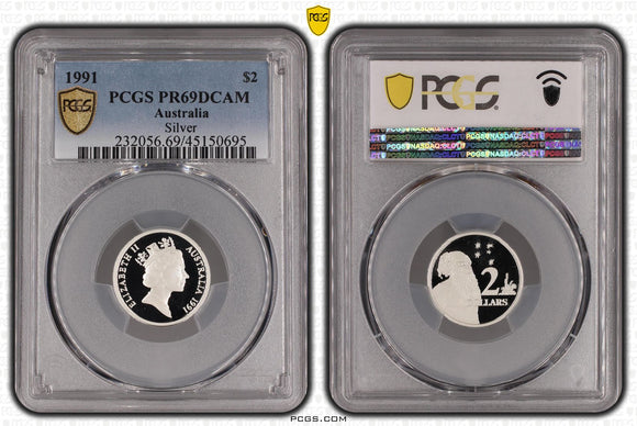 1991 Silver Proof $2 Coin PR69DCAM