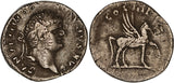 Titus Flavius Domitianus 69-81 AD Silver Denarius aVF