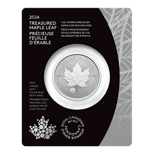 2024 1oz Silver Coin – Treasured Silver Maple Leaf First Strikes: Polar Bear Privy