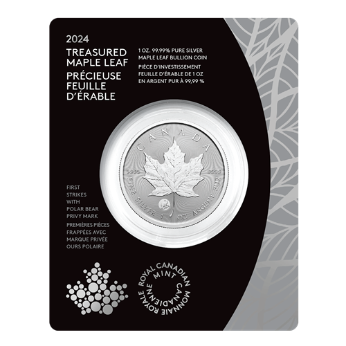 2024 1oz Silver Coin – Treasured Silver Maple Leaf First Strikes: Polar Bear Privy