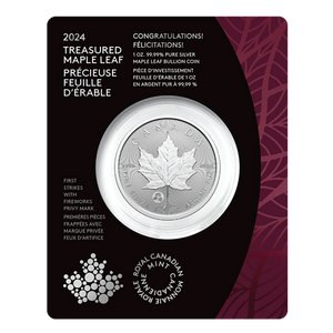 2024 1oz Silver Coin – Treasured Silver Maple Leaf First Strikes: Congratulations Privy Mark