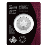 2024 1oz Silver Coin – Treasured Silver Maple Leaf First Strikes: Congratulations Privy Mark