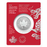 2024 1oz Silver Coin – Treasured Silver Maple Leaf First Strikes: Year of the Dragon Privy Mark