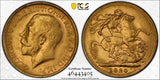 1920 Perth Mint Gold Sovereign PCGS AU58