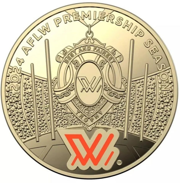 2024 AFL Women's Limited-Edition Coloured $1 UNC