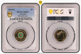 2014 C Mintmark $2 Green Peace Dove Remembrance Coin MS69