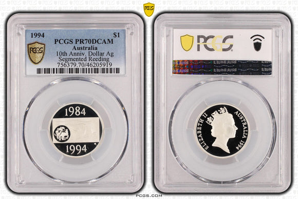 1994 $1 10th Anniversary of Dollar Coin - Silver Proof Coin PR70DCAM