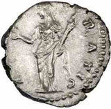 Rome Faustina I, Silver Denarius 141AD aEF