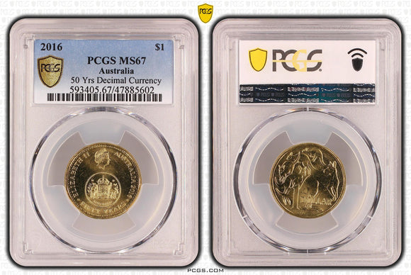 2016 $1 Anniversary of Decimal Changeover MS67