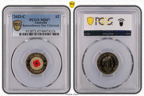 2022 Remembrance Red Poppy $2 C Mintmark Coin MS67