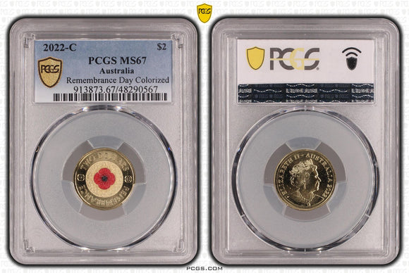 2022 Remembrance Red Poppy $2 C Mintmark Coin MS67