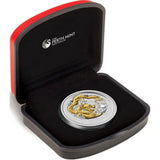 2012 $1 Lunar Year of The Dragon 1oz Silver Gilded Coin