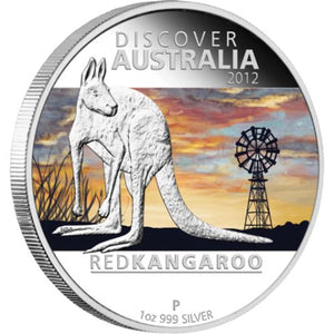 2012 $1 Discover Australia Red Kangaroo 1oz Silver Proof Coin