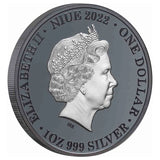 Australia at Night Barn Owl 2022 $1 1oz Silver Black Proof Coin