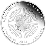 2014 $1 Australian Shell Abalone 1oz Silver Proof Coin