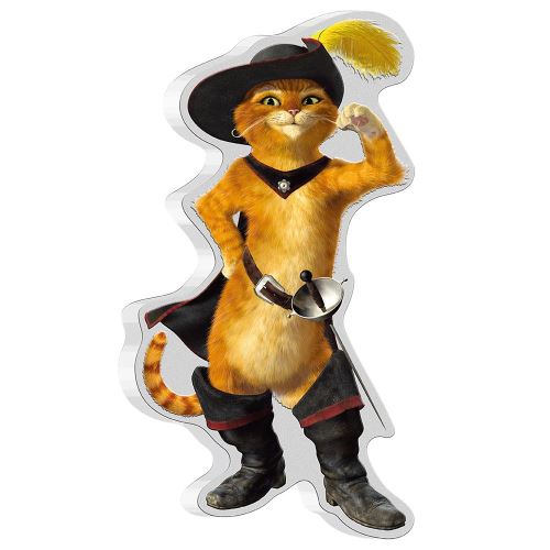 2021 Shrek - Puss in Boots Shaped 1oz Silver Coin