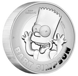 2022 The Simpsons - Bart Simpson 2oz Silver HR Proof Coin