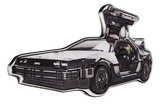 2021 Back to the Future DeLorean Time Machine Shaped 2oz Antiqued Silver Coin