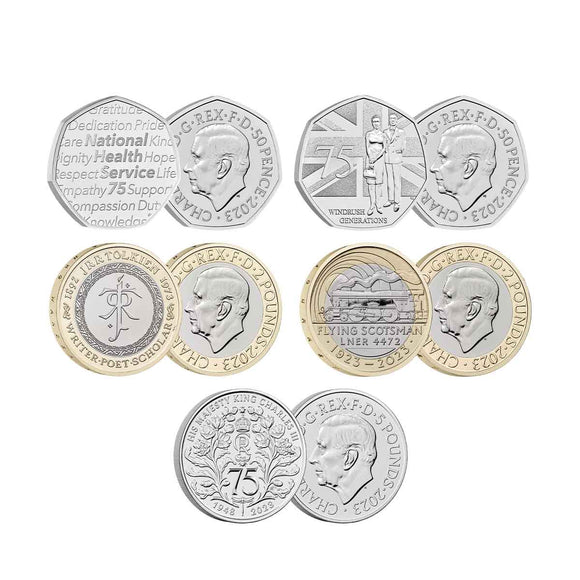 GB 2023 Commemorative 5-Coin Brilliant Uncirculated Set