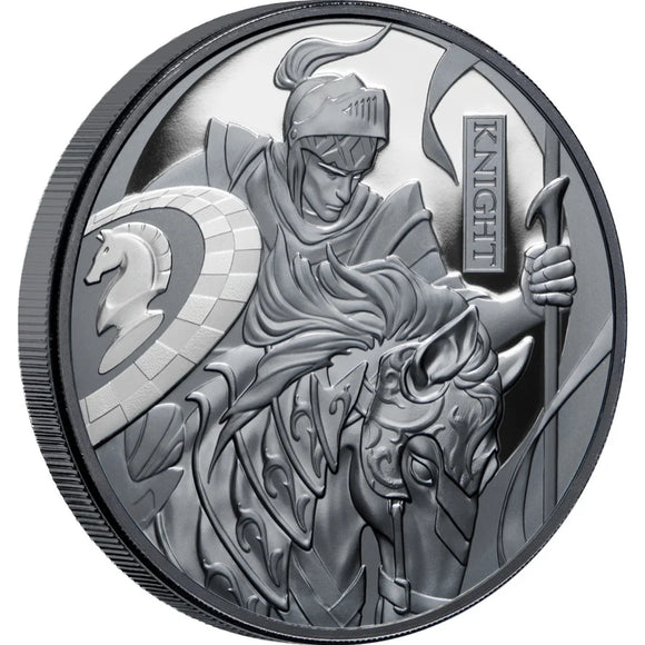 Chess Knight 2024 $1 1oz Silver Black Proof