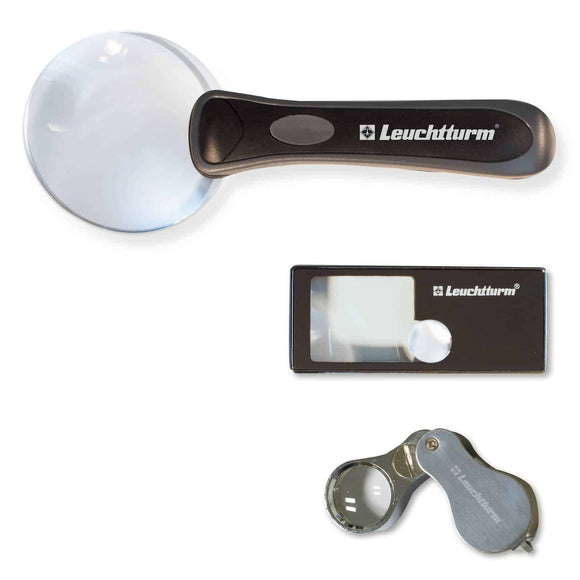 LOOK LED magnifier set, magnification 2.5x, 5x and 10x – Thompsons Coins