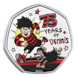 75 Years of Dennis the Menace 2026 UK 50p Silver Proof Colour Coin