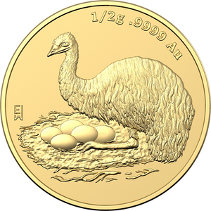 2023 $5 1/2 gram Frosted Uncirculated Mini Money Emu Coin