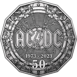 2023 50th Anniversary of ACDC 50c Silver Antiqued Coin