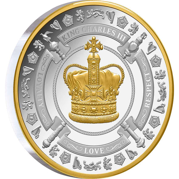 2023 King Charles III Coronation Crown $1 1oz Silver Proof Coin