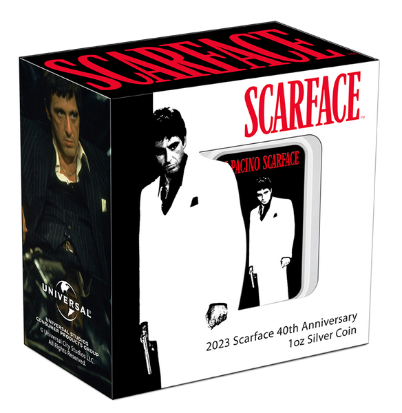 2023 Scarface 40th Anniversary 1oz Coloured Silver Proof Coin 2023 Scarface 40th Anniversary 1oz Coloured Silver Proof Coin